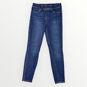 SPANX Womens High Waisted Stretch Denim Jeggings Skinny Jeans Blue Pull On M